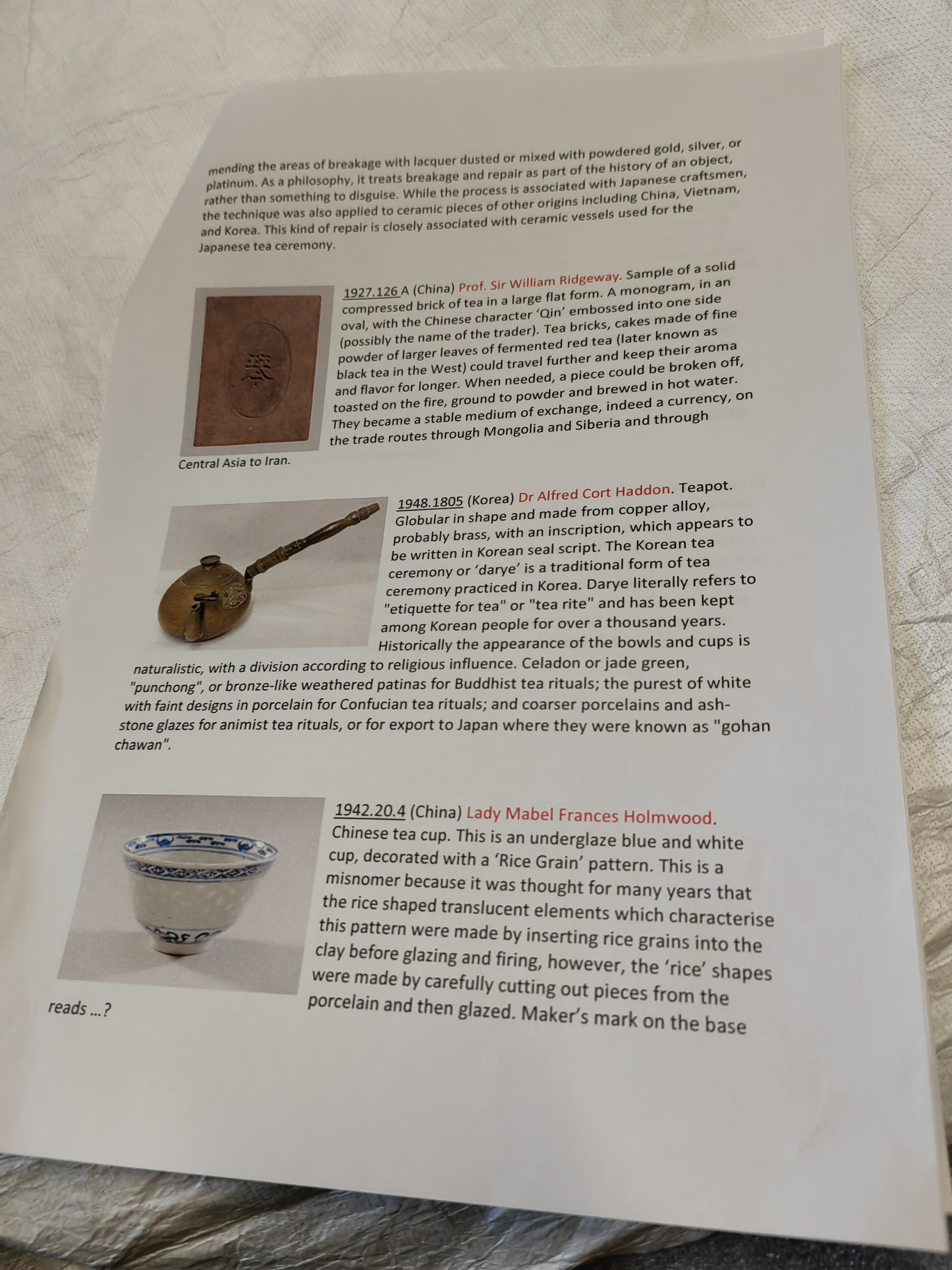 Museum Workshop Activity